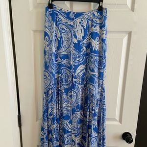 Free People Blue and White Paisley Maxi Skirt
